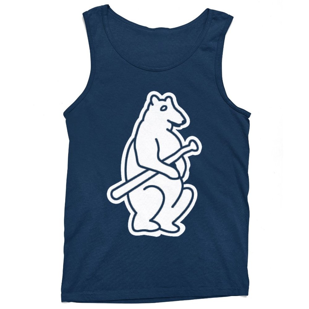 NEW Chicago Cubs 1914 Retro Bat Bear Logo Tank Top NAVY